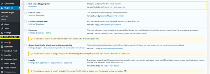 BMT Micro Wordpress Plugin screenshot
